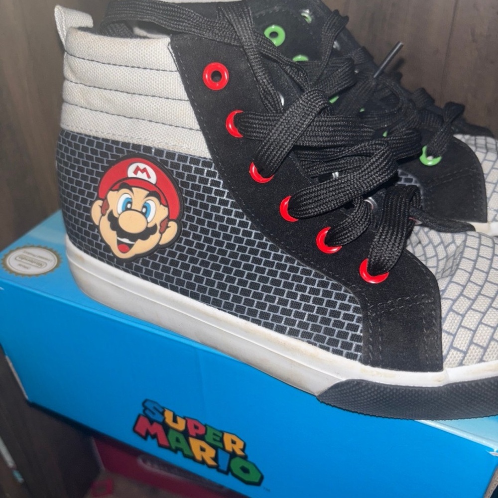 Nintendo Super Mario Kids Sneakers - Black, White, and Red
